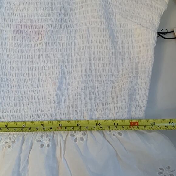 NWT Sincerely Jules Cotton White Tiered Eyelet Mini Sundress Size L - Picture 5 of 9